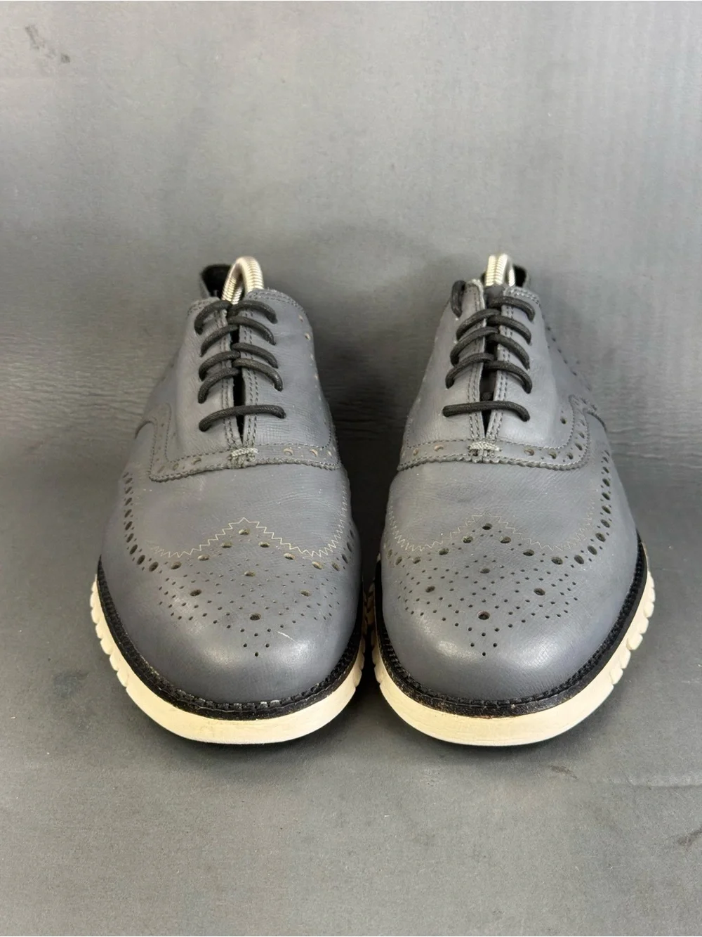 Cole Haan Men's ZeroGrand Wingtip Oxford shoes Ironstone/Egret size 10 wide
